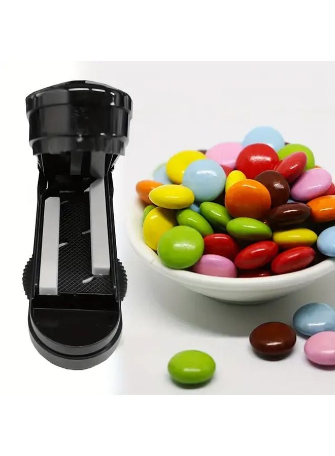 Black Manual Pill Cutter Adjustable Blade Easy To Use Durable Plastic Precise Pill Slicing - Image 1